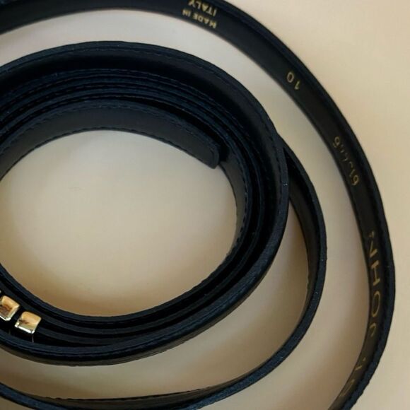 St. John Skinny Double Flip Leather Belt in Black Size 10 / 75” Long / New main image 9